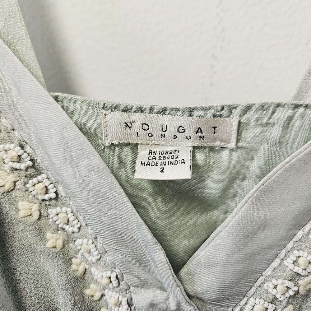 Nougat London 100% Silk Beaded Dress Size 2 US 6 Fairycore Whimsy Feminine - Picture 4 of 6